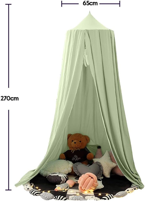 Bunnikins & Clover Bed Canopy for Girls Boys Bedroom Decor, Round Dome Mosquito Net for Baby Crib, Nook Castle Game