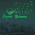 121Pcs Glow in The Dark Ceiling Wall Stickers - Sweet Dreams Glowing Decor for Kids Nursery Bedroom