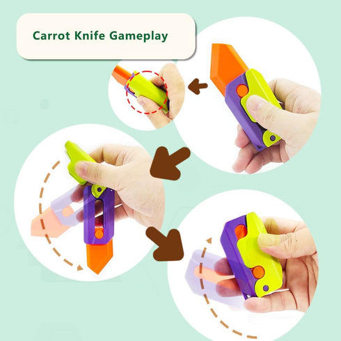 ToySupplyFun 3D Printing Fidget Knife Toy for Adults - Funny Plastic EDC Carrot Knife Toy - Sensory Toys Anxiety Stress