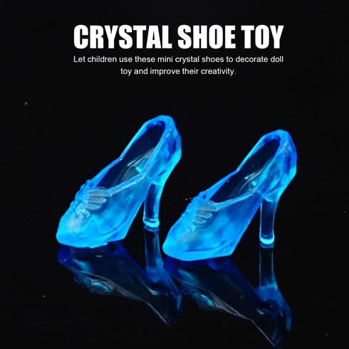 TOYANDONA 30 Pairs Miniature Doll Shoes, Fashion High Heels Accessories for Girls Dollhouse Crafts (Blue)