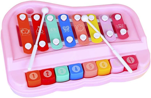 Liyujuping 2 in 1 Piano Xylophone for Toddlers, 8 Multicolored Cause and Effect