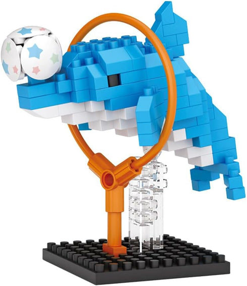Aetheria Mini Blocks Dolphin Building Animal Set, 150 Pieces Creative Home Decor Building Toy Bricks for Kids or Adults