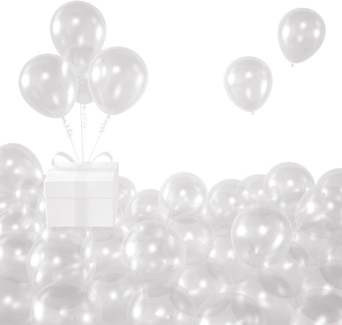 KALOR Clear Balloons, 100 Pcs 5 Inch Mini Matte Latex Balloons for Birthday Decoration, Wedding Party