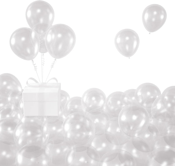 KALOR Clear Balloons, 100 Pcs 5 Inch Mini Matte Latex Balloons for Birthday Decoration, Wedding Party