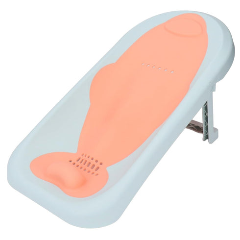 Focket Baby Bath Support, Ergonomic Spine Protection Foldable Quick Drying Slip Baby Bath Seat, Cushion with Reusable