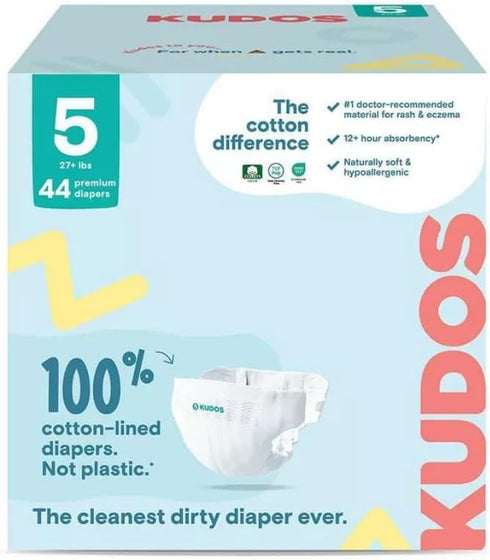 Generic Kudos Chlorine Free Premium Diapers - Cotton-Lined - Size 5, 44 Count,