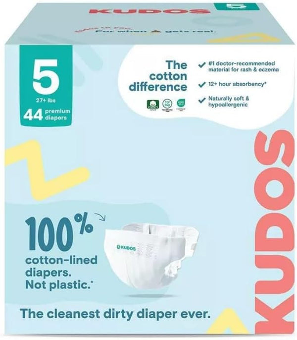 Generic Kudos Chlorine Free Premium Diapers - Cotton-Lined - Size 5, 44 Count,