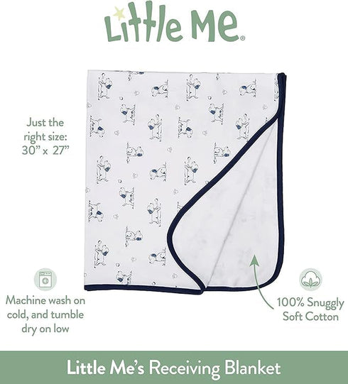 Little Me Baby Boys' Swaddling Receiving Blanket, Ivory Dinomite, One Size