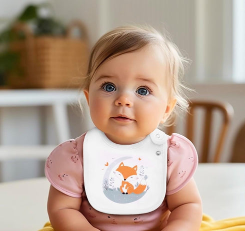 Maiwa 6 Pack Waterproof Cotton Baby Bibs - Snaps for Girls and Boys for Drooling and Eating