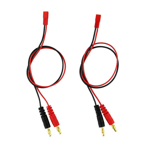 4mm Male Banana Plug Connector Charge Lead to JST, 20awg Soft Silicon Charging Cable Wire 30cm (Pack of 2)