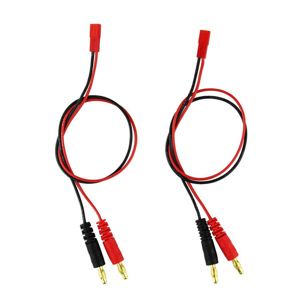 4mm Male Banana Plug Connector Charge Lead to JST, 20awg Soft Silicon Charging Cable Wire 30cm (Pack of 2)