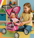 fash n kolor - Deluxe Doll Stroller My First Baby Doll Strollers Toy with Bigger Wheels - Polka Dot Design with Basket