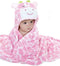 Baby Hooded Blanket, Newborn Soft Warm Swaddle Wrap, Animal Face Coral Fleece Shower Bath Towel