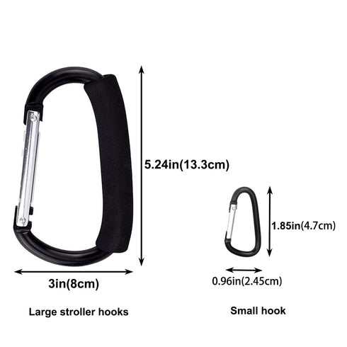 Stroller Hooks for Hanging Bags and Shopping Hanging Purses, Large Stroller Accessories Multifunctional Stroller Hook
