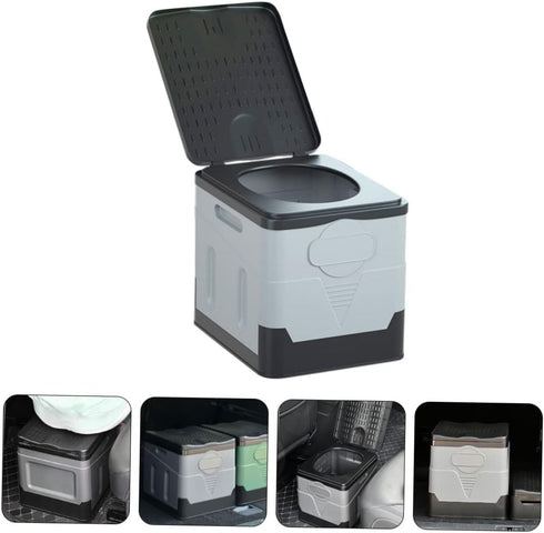 OUNONA Outdoor Portable Toilet Foldable Car Travel Toilet for Camping Emergency Use Compact Design Material Convenient