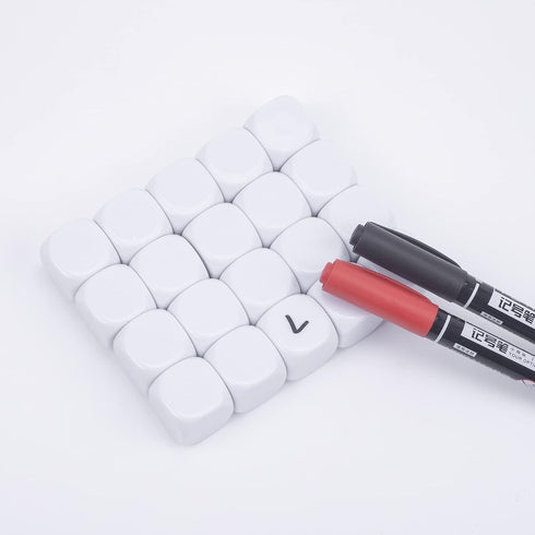 22mm Counting 100PCS Acrylic Dice with Smoothed Surface Six Sided with Rounded Corner Blank White Dice Cubes for Board