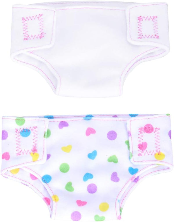 Tomaibaby Doll Clothes, 2pcs Adjustable Reusable Doll Diapers for 14-18 Inch Baby Dolls