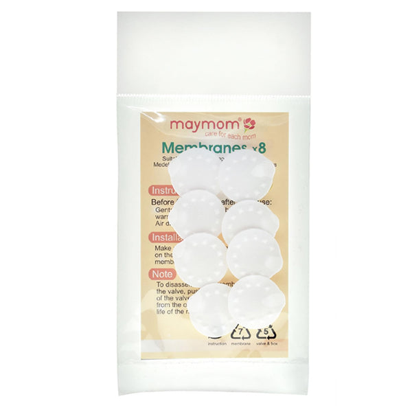 Maymom 8-Pack Replacement Membranes for Medela Pump in Style, Lactina, Swing, and Symphony Pumps (White)