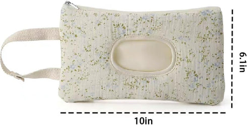 Generic Quilted Baby Wipe Holder Floral Diaper Pouch Portable Quilted,Diaper And Wipes Pouch For Purse Stroller