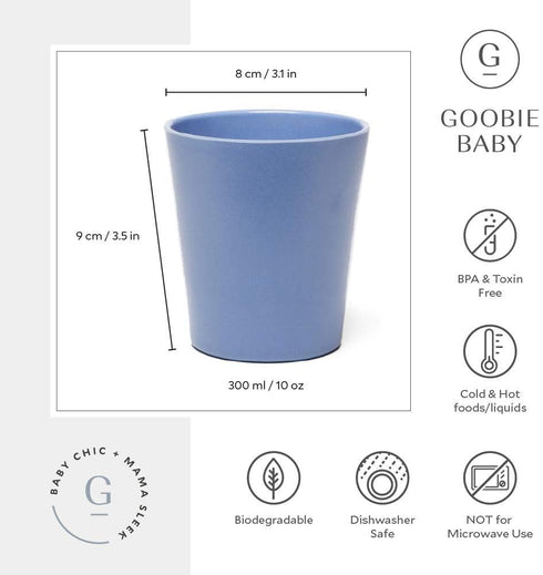 Bamboo Drinking Cup for Kids, Set of 4 Reusable Eco Friendly Dinnerware for Toddlers, 10 Ounce