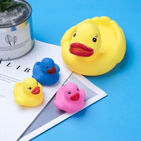 Bath Duck Toys, Rubber Ducks Family Squeak and Float Duckies, Baby Shower Toy Party Decoration for Toddlers