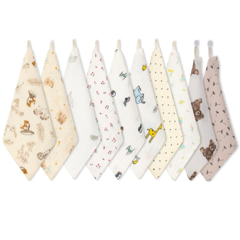norinori Baby Msulin Washcloths Newborn Face Towel - Baby Muslin Burp Cloths