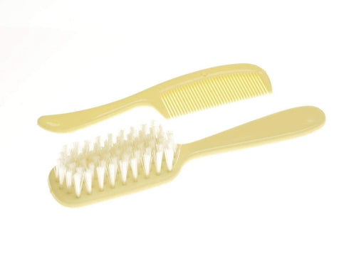 Infant/Baby Plastic Hair Brush and Comb Set, Soft Nylon Bristles Gentle on Scalp