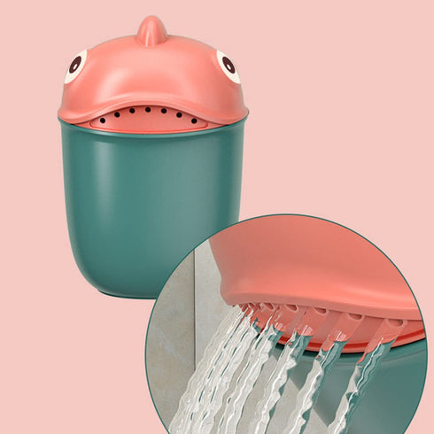 Pineeseatile Baby Bath Rinser Baby Bath Rinse Cup Cute Cartoon Fish Infant Shampoo Rinser Shower Wash Hair Cup for Kids