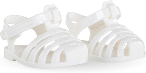 Corolle White Sandals Baby Doll Outfit Accessory, Mon Grand Poupon Clothes for 14" Dolls, Ages 3 Years and Up