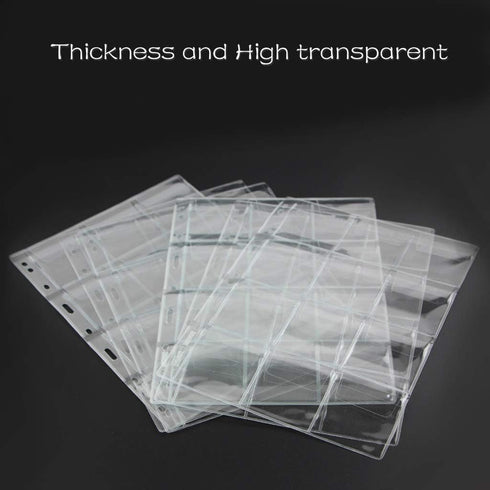 12 Pocket Coin Pages, 10 Sheets Plastic Holders for Coin Stamp Currency Collection, Collector Supplies