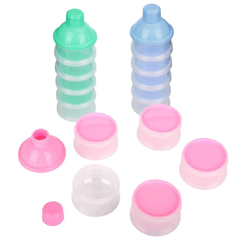 Accmor 5 Formula Dispenser On The Go, Compartments Stackable Formula Container for Travel, Baby Milk Powder Kids Snack