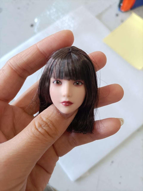 1/6 Scale Female Head Sculpt, Beauty Girl Planted Hair Carving for 12inch PH TBL JO Action Figure Body Collection