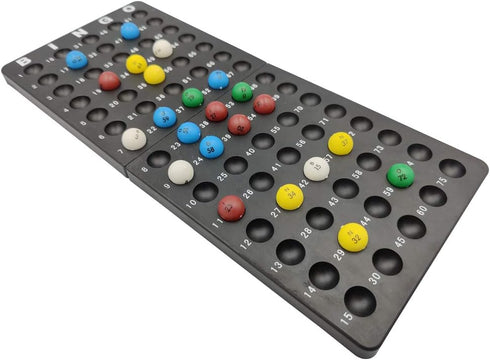 Set 6 Inch 5 75 Yuanhe Deluxe Bingo Game - Metal Cage with Calling Board, Shutter Slide Cards, Colored Balls, for Large