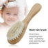 TIKMNO 2-pcs Natural Goat Hair Baby Hair Brush - Hypoallergenic & Soft Wooden Handle for Delicate Scalp Massage