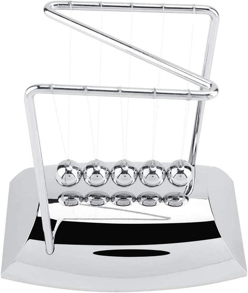 Z-Shape Newton's Cradle Balance Ball, Classic Metal Pendulum Balls Physics Science Ornaments for Desk Decor