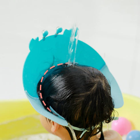 TOYANDONA Toddler Hair Washing Shield, Baby Shower Cap, 2pcs Cute Crab Shampoo Hat, Adjustable Silicone Hair Washing Hat