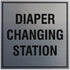 Signs ByLITA Square Diaper Changing Station Sign, Easy Installation, Durable Material (Brushed Silver)