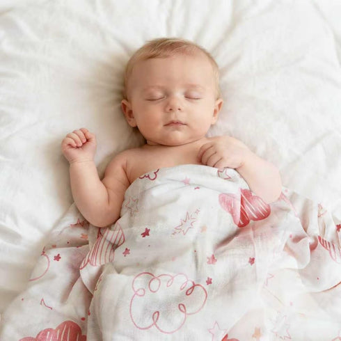 REZIPO 4 Pack 70% 30% 47 47 Inches Baby Girl Muslin Swaddle Blankets Bamboo Cotton Pink Breathable Receiving Blankets