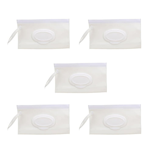 VLSQHNCF 5 Set Pcs Baby Wipe Case Travel Holder Keeps Moist of Wet Diaper Holders Cases Portable Travel On The Go
