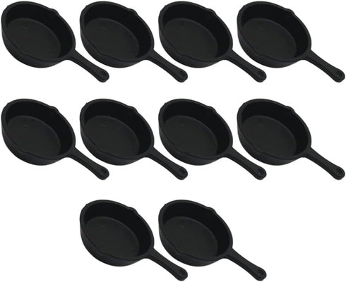 Ciieeo 10Pcs Dollhouse Miniature Plastic Frying Pans, Miniature Pots for Dollhouse Kitchen Cooking Accessories