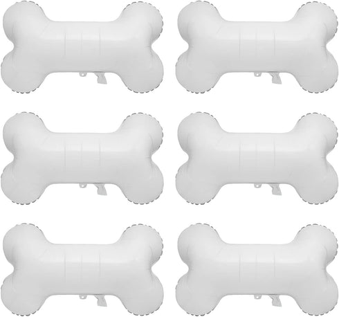 6pcs Bone Balloons - Aluminum Foil Dog Bone Shaped Balloons for Baby Shower Puppy Dog Birthday Party Decorations