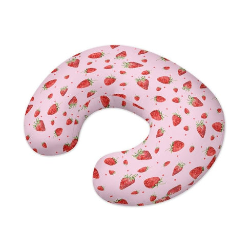Daulesho Pink Strawberry Newborn U-Shaped Breastfeeding Pillowcase Watercolor Strawberries Nursing Pillow Covers
