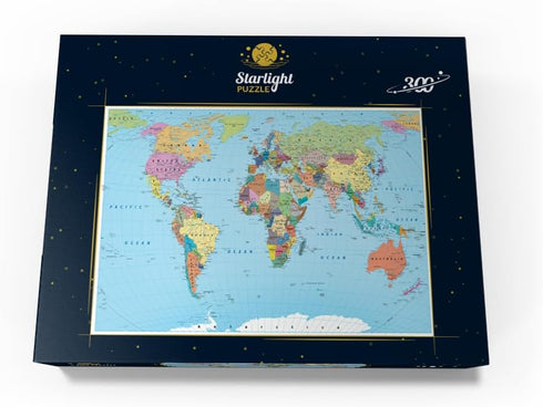 Countries, 300 MyPuzzle Color World Map - Borders, Roads and Cities - Premium Piece Jigsaw Puzzle for Adults