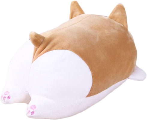 Levenkeness 11.8 Corgi Dog Plush Pillow, Soft Cute Shiba Inu Akita Stuffed Animals Toy Gifts (Brown, in)
