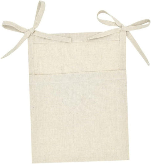 GARVALON Linen Hanging Storage Bag Bedside Organizer for Sundries Crib Multi Use