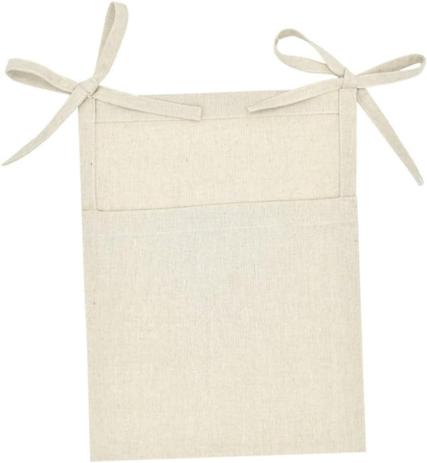 GARVALON Linen Hanging Storage Bag Bedside Organizer for Sundries Crib Multi Use