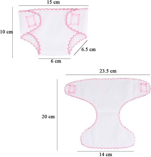SOTOGO 8 Pieces Doll Diapers Doll Underwear for 14 to 17 Inch New Born Baby Doll, 15 Inch Baby Doll and American 18 Inch Doll Clothes and Accessories