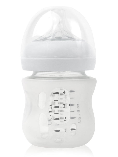 Olababy Silicone Sleeve for Avent Natural Glass Baby Bottles, 4 oz, Translucent