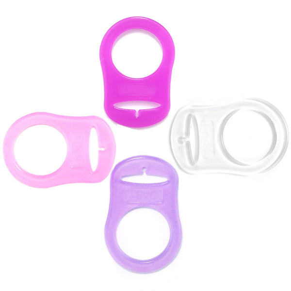 4Pcs Pacifier Adapter Rings Silicone Rings for Pacifier Clip Button Soother Dummy