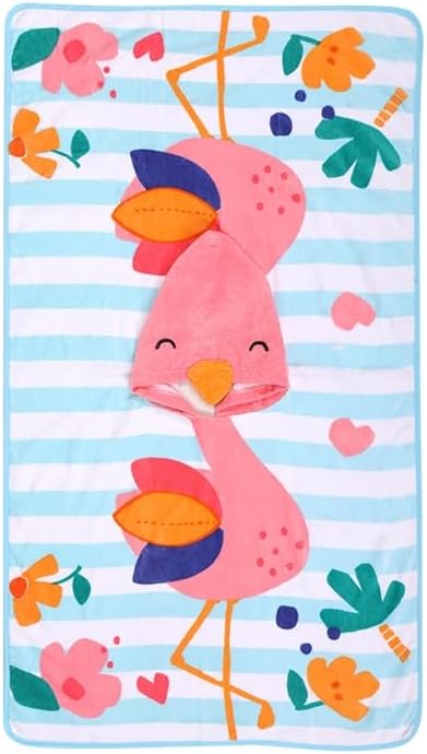 illikkuyax Flamingo Hooded Baby Towels Kids Beach Towels Wrap Toddler Poncho for Age